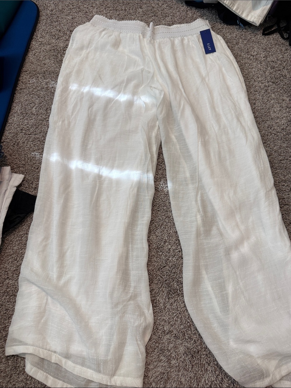 Apt. 9 White Lightweight Wide-Leg Pants